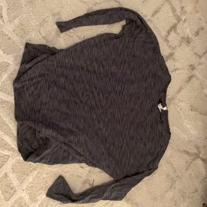 Lululemon Back In Action Long Sleeve Space Dye Black / Dark Shadow size 8